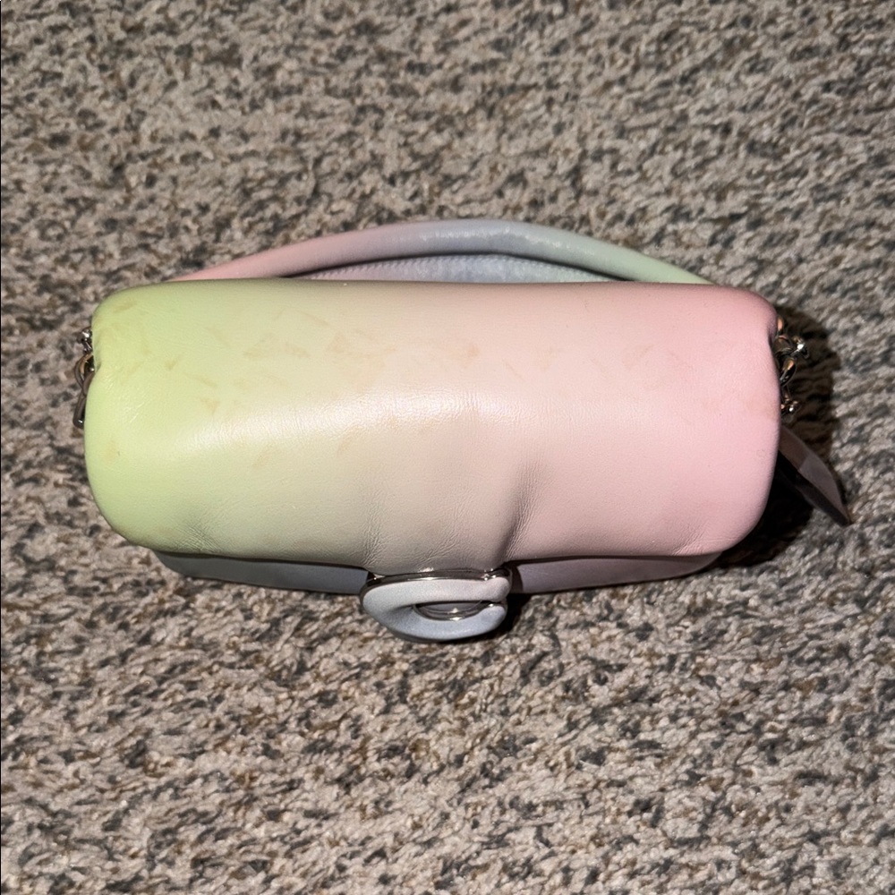 Coach Pastel Gradient Leather Shoulder Bag in Mint, Pink and Pale Blue - Picture 4 of 14